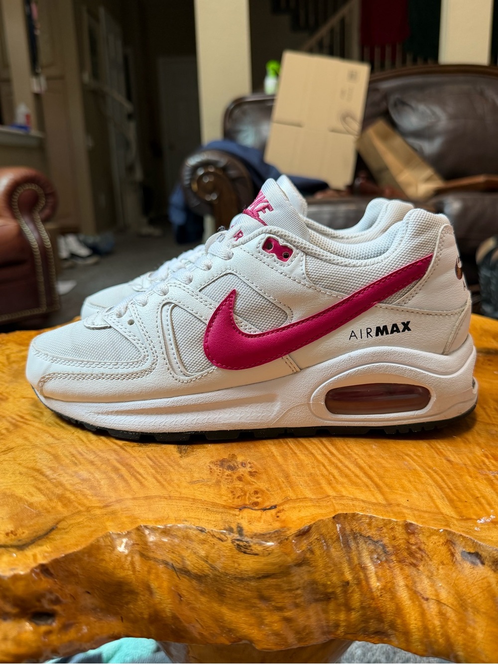 Nike Air Max Command Flex GS 5Y/ Mens 5/ 6.5 Womens White Pink Prime 844349-101